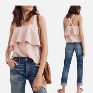 Madewell Pink flouncy Tank Top
